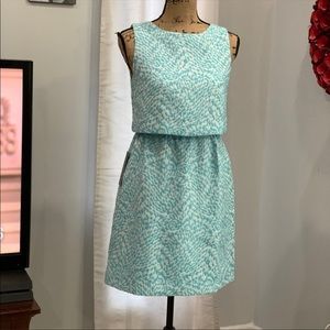 The Limited blue white jacquard dress